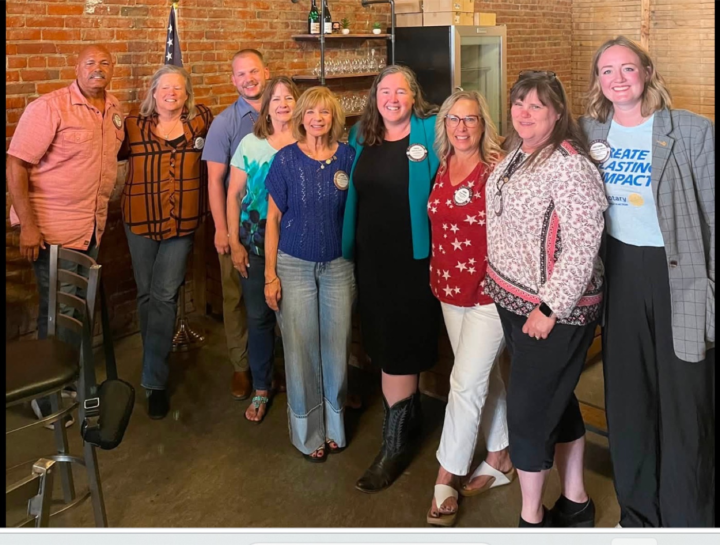 Patricia Todd with fellow Rotary Club members